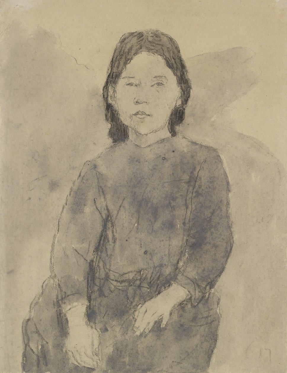 Zittend Meisje (Marie Hamonet?) door Gwen John