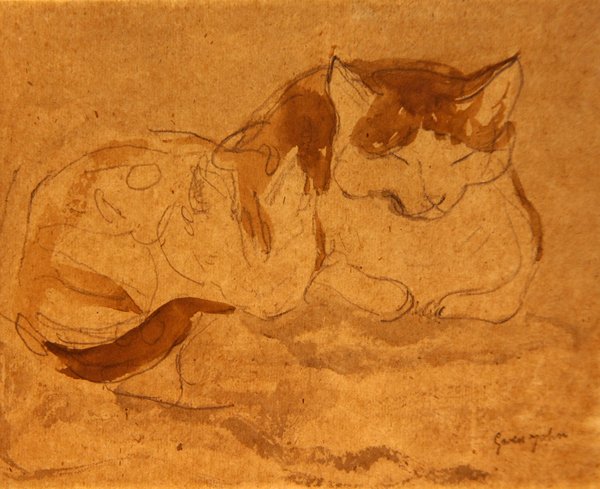 Slapende Kat door Gwen John