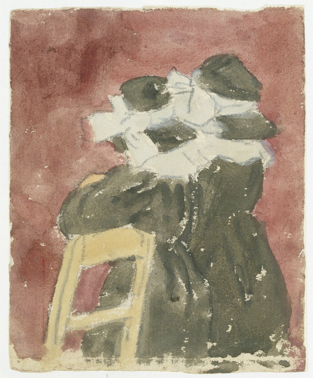 Twee meisjes staand in de kerk door Gwen John