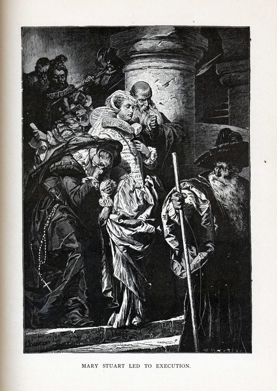 Mary Stuart naar de executie geleid, 1882 door Gyula Benczúr
