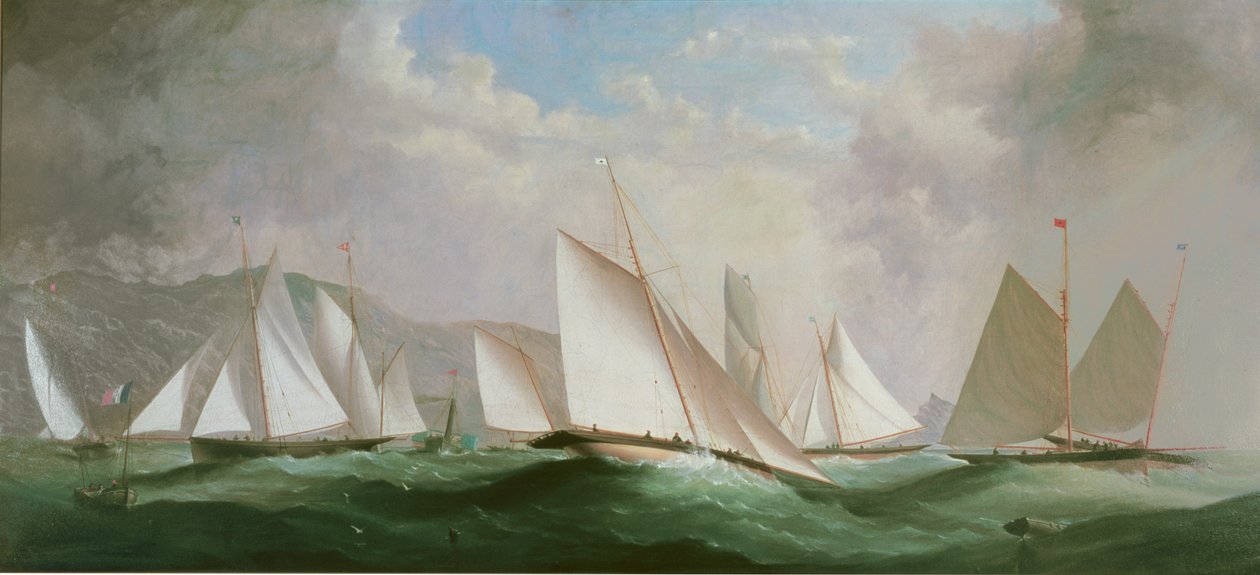 Voorbereidingen voor de start, Dart Yacht Club Regatta, 1868 door H. Forrest