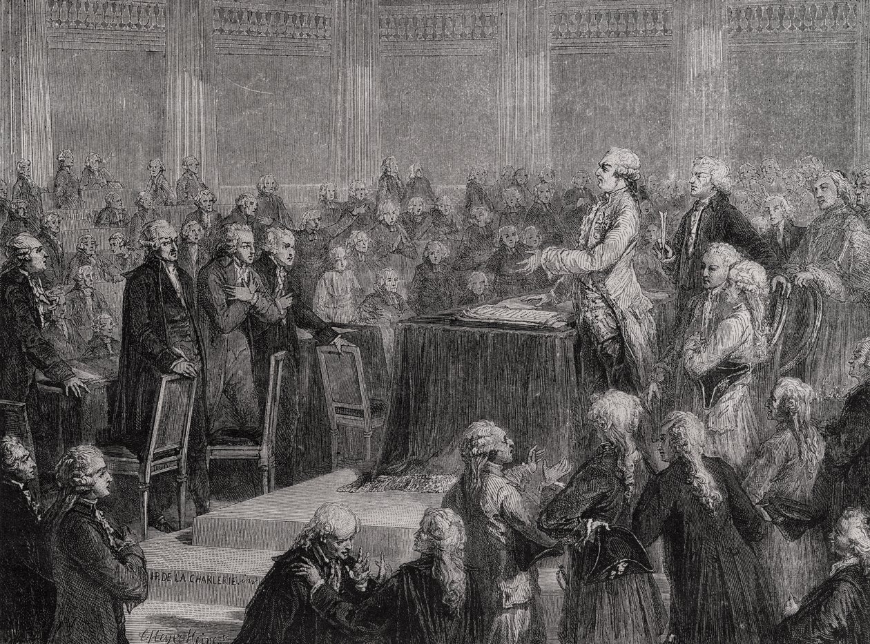 Koning Lodewijk XVI (1754-93) Accepteert en Zweert de Grondwet, 14 september 1791 door H. de la Charlerie