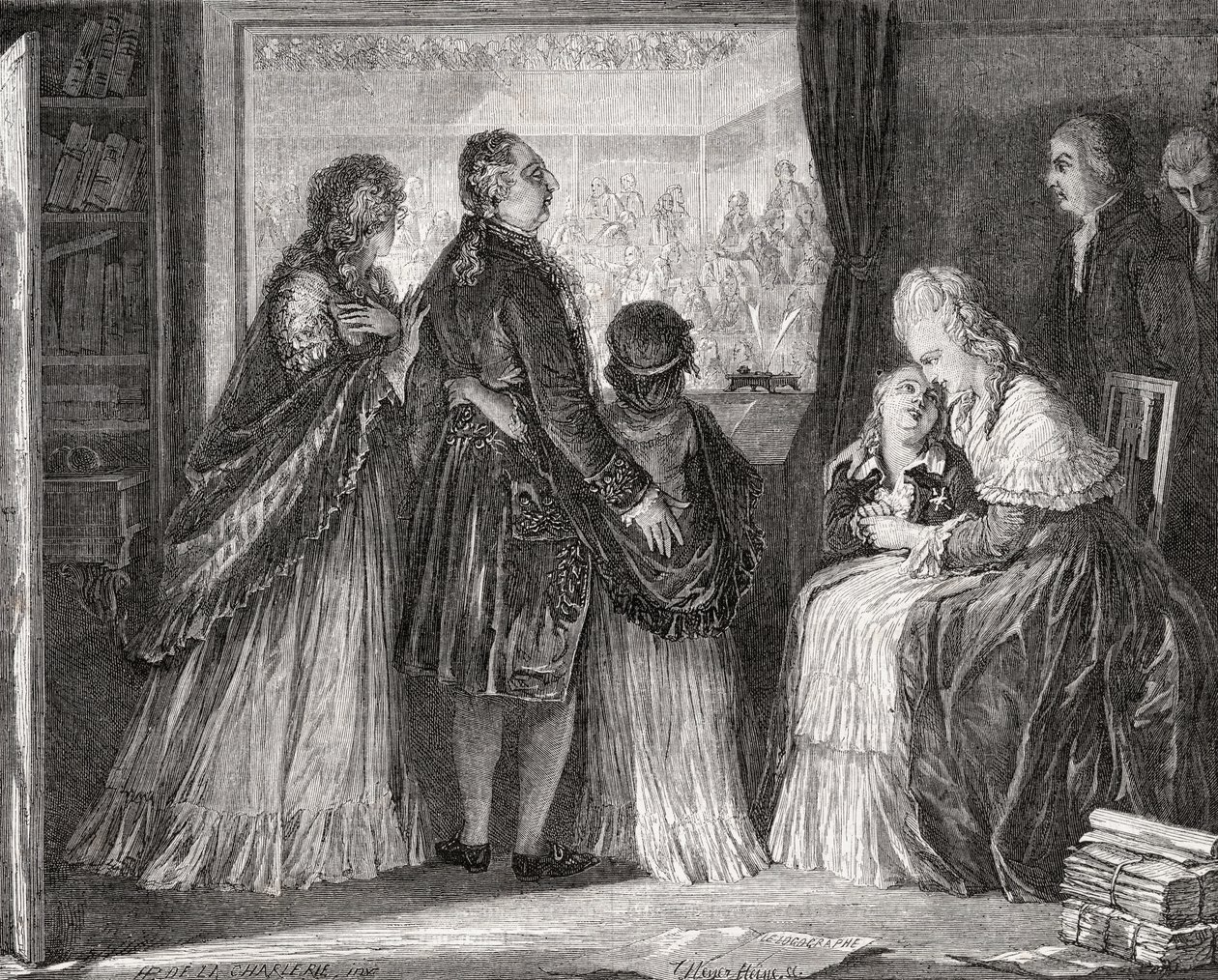 De Koninklijke Familie Zoekt Toevlucht in de Vergadering door H. de la Charlerie