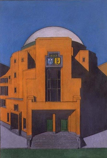 Plan van de ingang van het Gemeentemuseum, Den Haag door H.P. Berlage