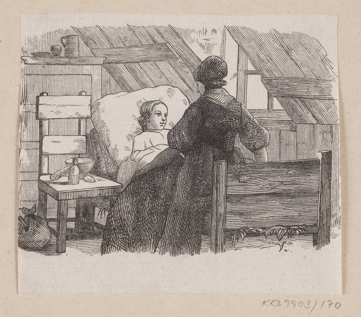 Illustratie voor "Vijf uit een Erwtenschil" in H.C. Andersen, "Sprookjes en Verhalen", Deel 2 door H.P. Hansen