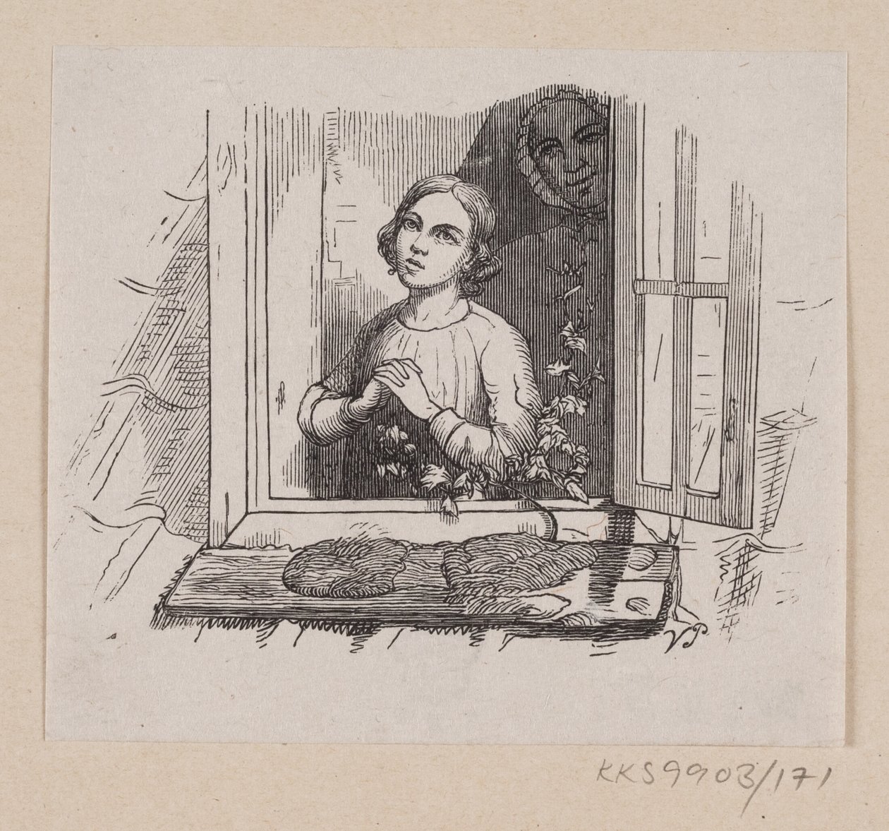 Illustratie voor "Vijf uit een Erwtenschil" in H.C. Andersen, "Sprookjes en Verhalen", Deel 2 door H.P. Hansen