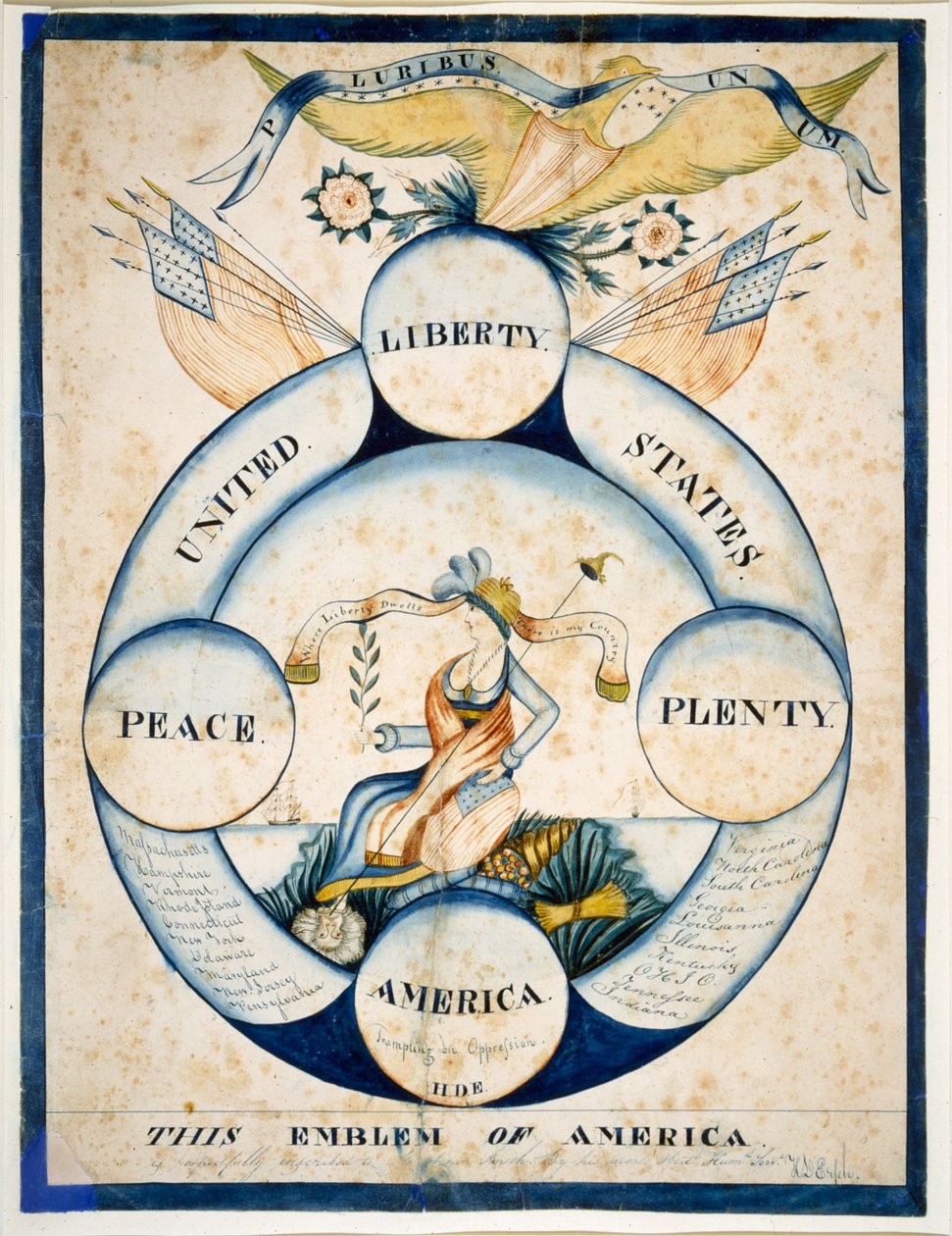 Dit embleem van Amerika, c.1818 (aquarel op papier) door H. D. Ersele