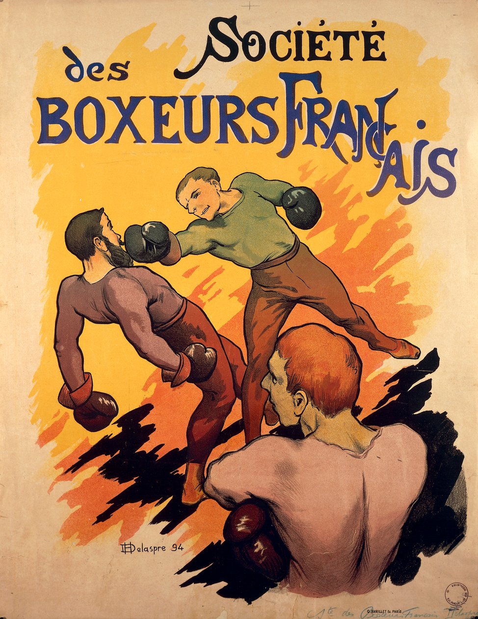 Société des Boxeurs Français, Franse boksers reclame-illustratie door Delaspre door H. Delaspre