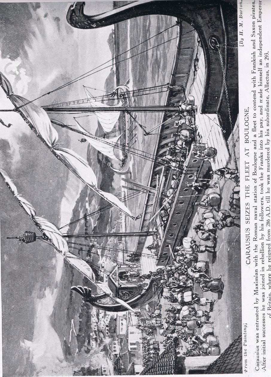 Carausius grijpt de vloot bij Boulogne, illustratie uit 