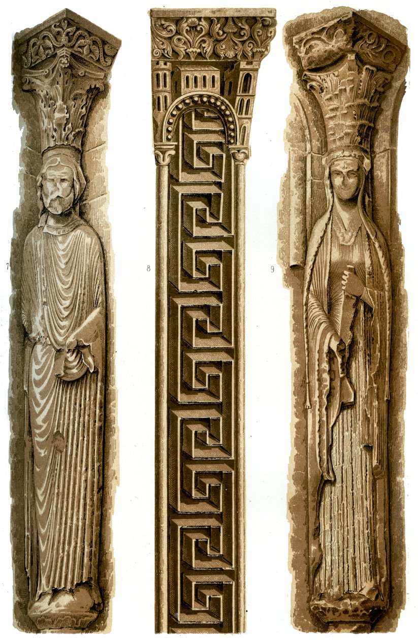 Buitendecoratie van de kathedraal van Le Mans, Le Mans, Frankrijk, 15e eeuw door H. Moulin