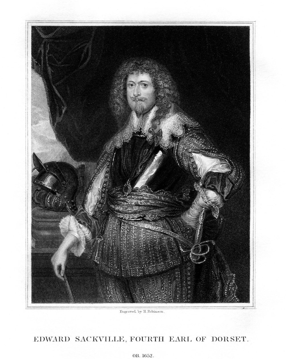 Edward Sackville, 4e graaf van Dorset, Engelse soldaat en staatsman, 1829 door H. Robinson