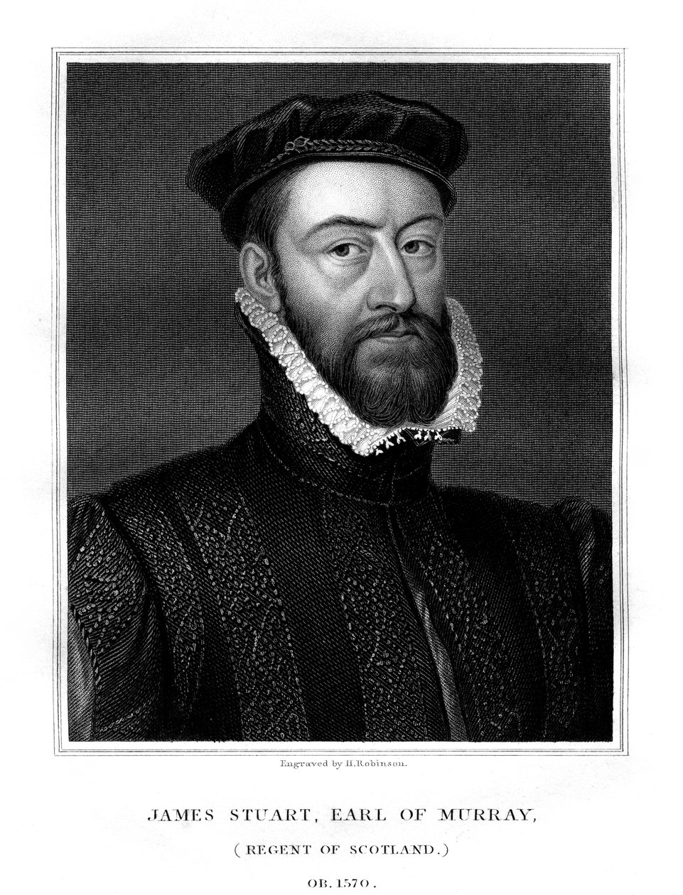 James Stewart, 1e Graaf van Moray, Regent van Schotland, 1827 door H. Robinson
