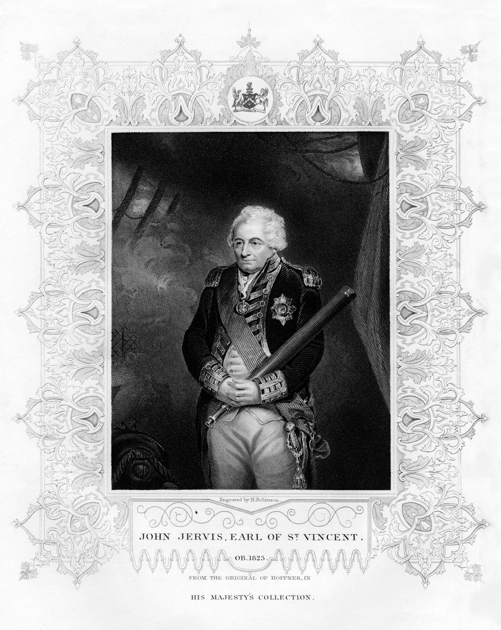 John Jervis, 1e Graaf van St Vincent, Admiraal in de Koninklijke Marine, 19e eeuw door H. Robinson