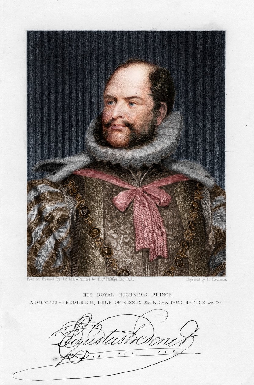 Prins Augustus Frederik, Hertog van Sussex door H. Robinson