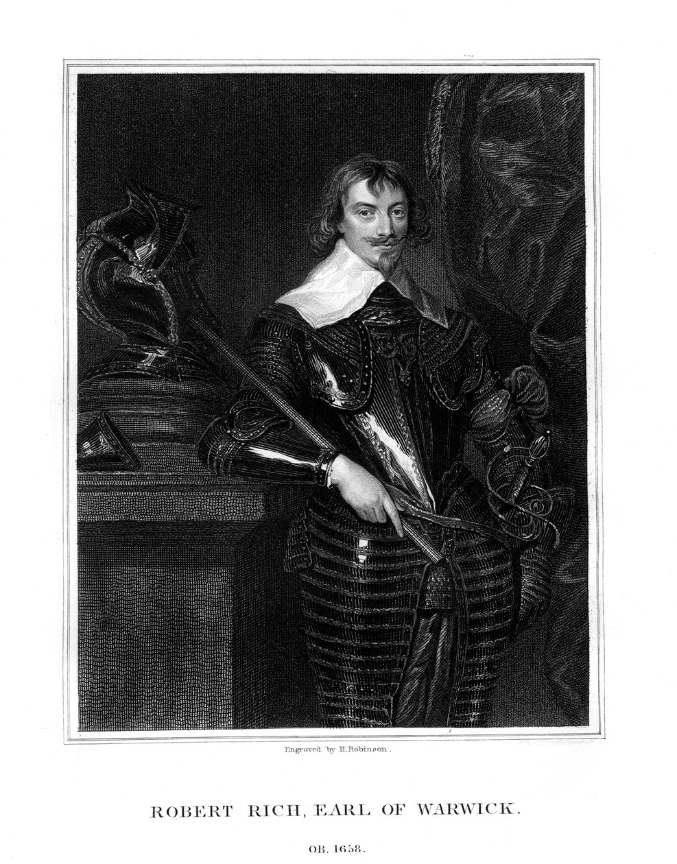 Robert Rich, 2e graaf van Warwick, Engelse koloniale bestuurder, 1827 door H. Robinson