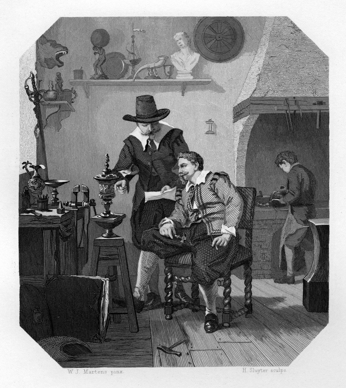 Paulus en Adam van Vianen, Nederlandse zilversmeden, ca. 1870 door H. Sluyter