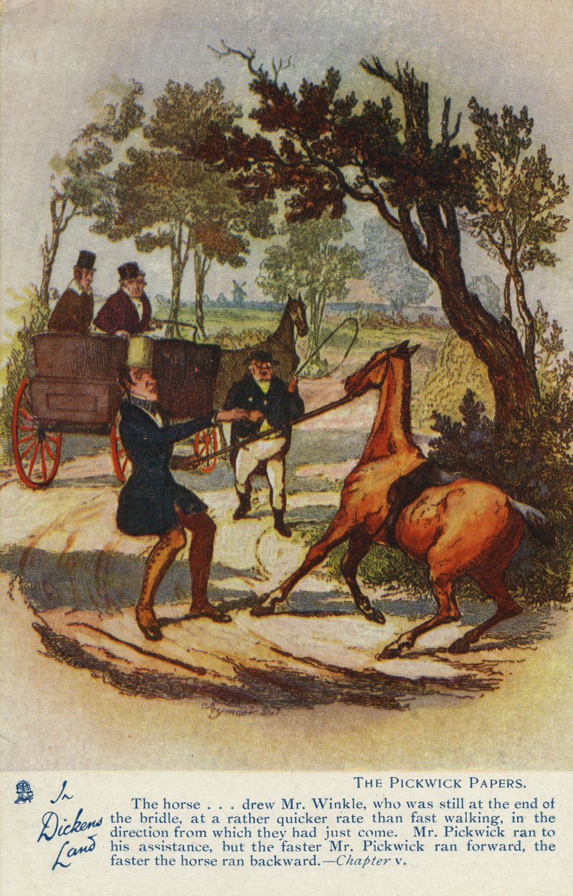In Dickens Land - The Pickwick Papers Ansichtkaart, c.1905 door Hablot Knight Browne