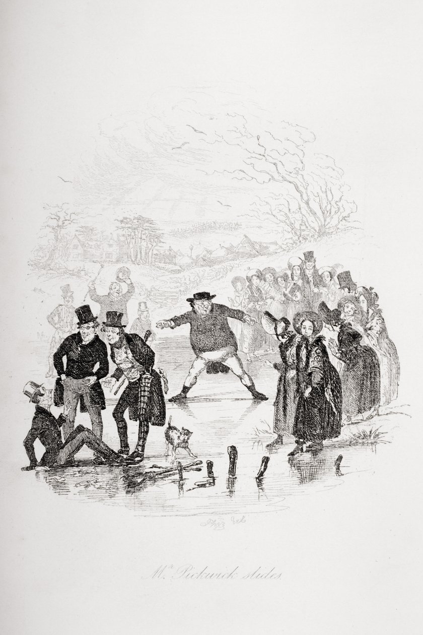 Mr. Pickwick glijdt, illustratie uit 