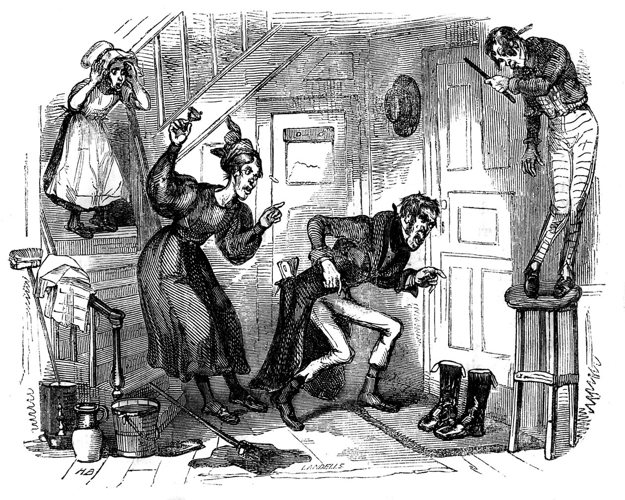 Het Oude Curiosity Shop door Hablot Knight Browne
