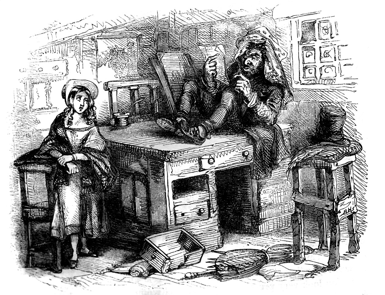 Het Oude Curiositeitenwinkeltje van Charles Dickens door Hablot Knight Browne