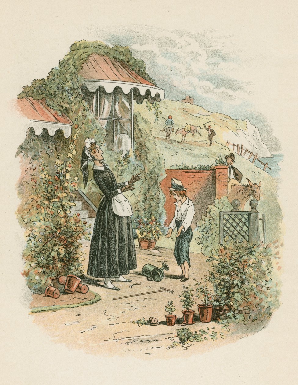 Scène uit David Copperfield door Charles Dickens, 1849-1850 door Hablot Knight Browne