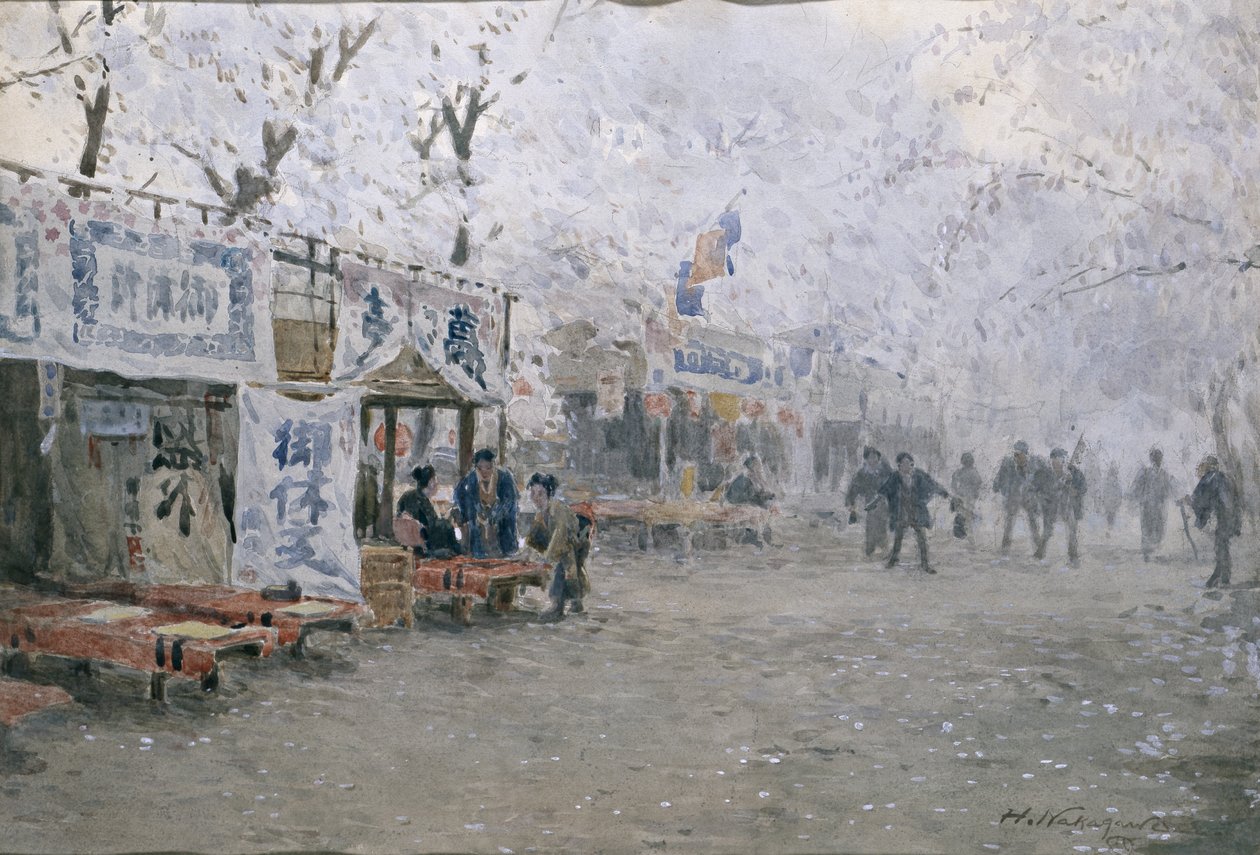 Kersenbloesemfestival, c.1903 door Hachir Nakagawa