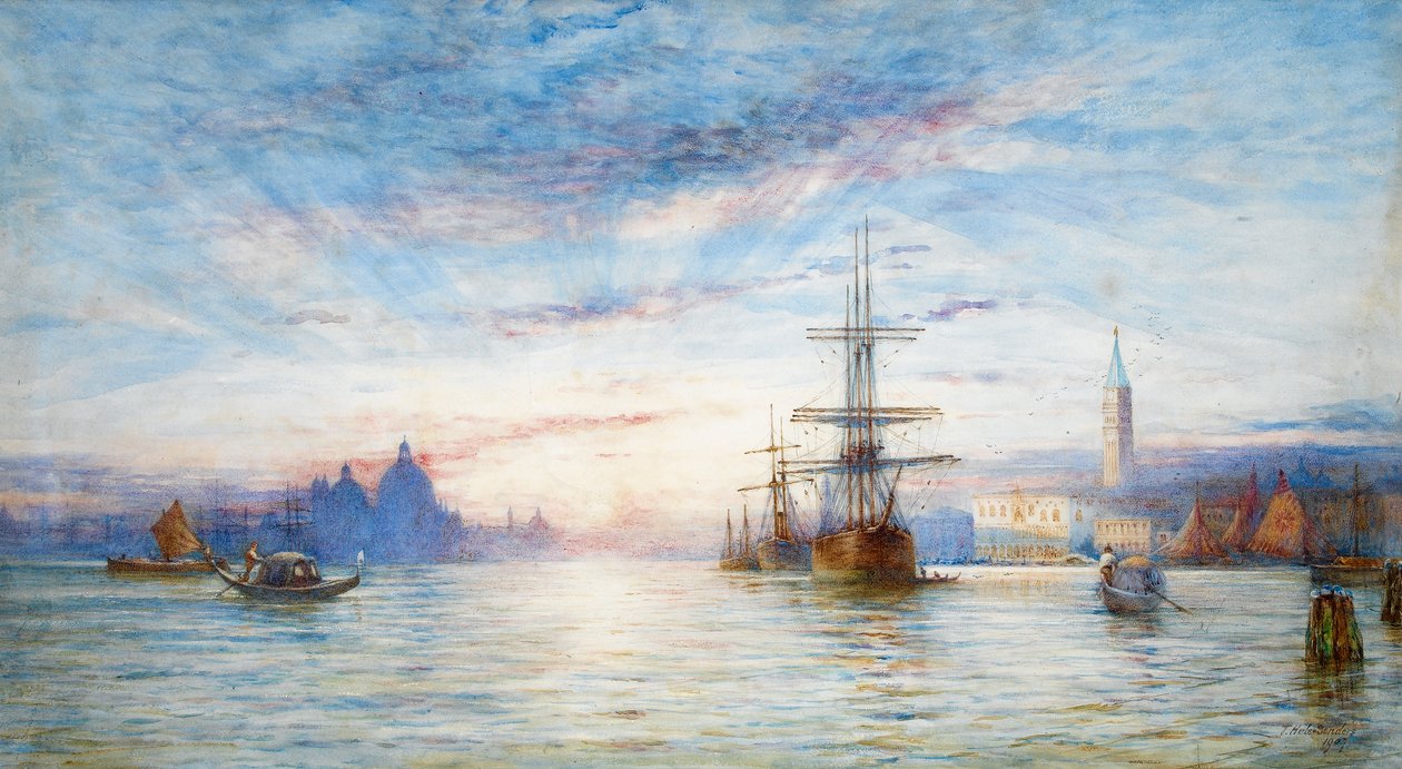 Zonsondergang over de Venetiaanse Lagune door Hale Sanders