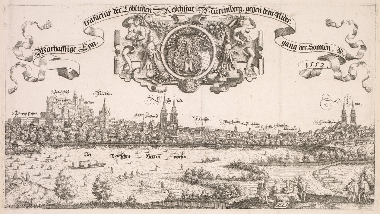 Panoramisch Uitzicht op Neurenberg: Midden Deel door Hanns Lautensack
