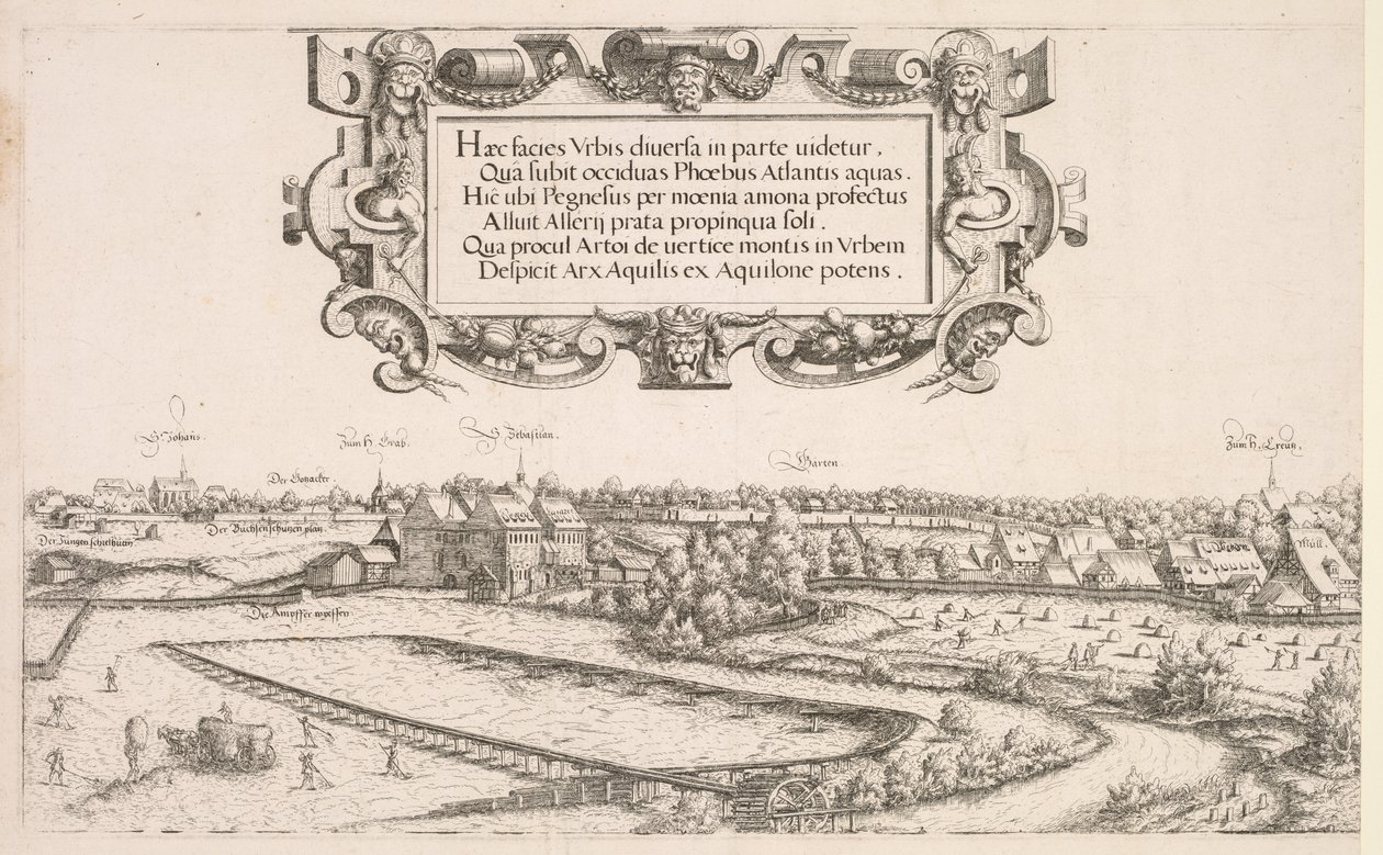 Panoramisch Uitzicht op Neurenberg: Linker Deel door Hanns Lautensack