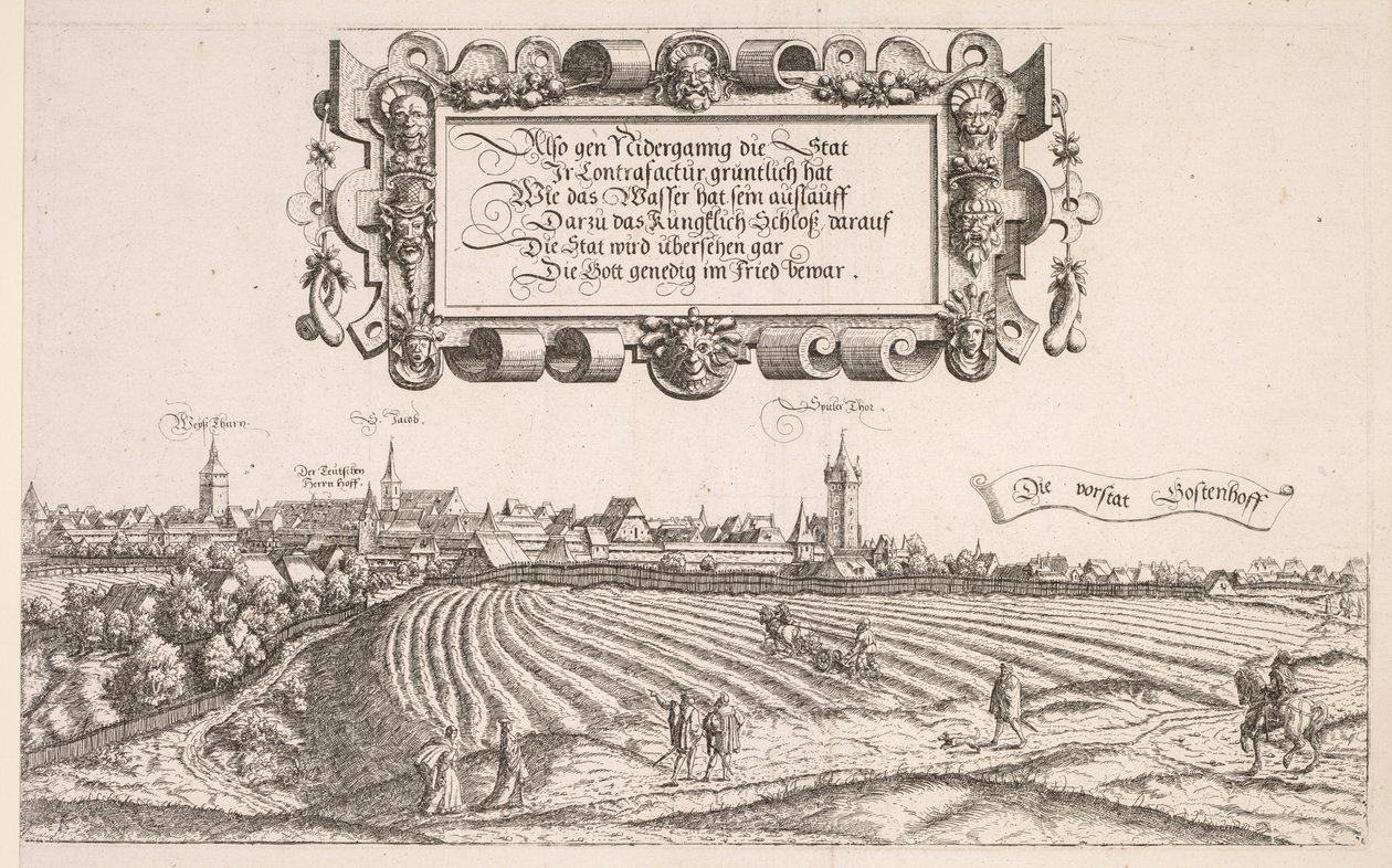 Panoramisch Uitzicht op Neurenberg: Rechter Deel door Hanns Lautensack