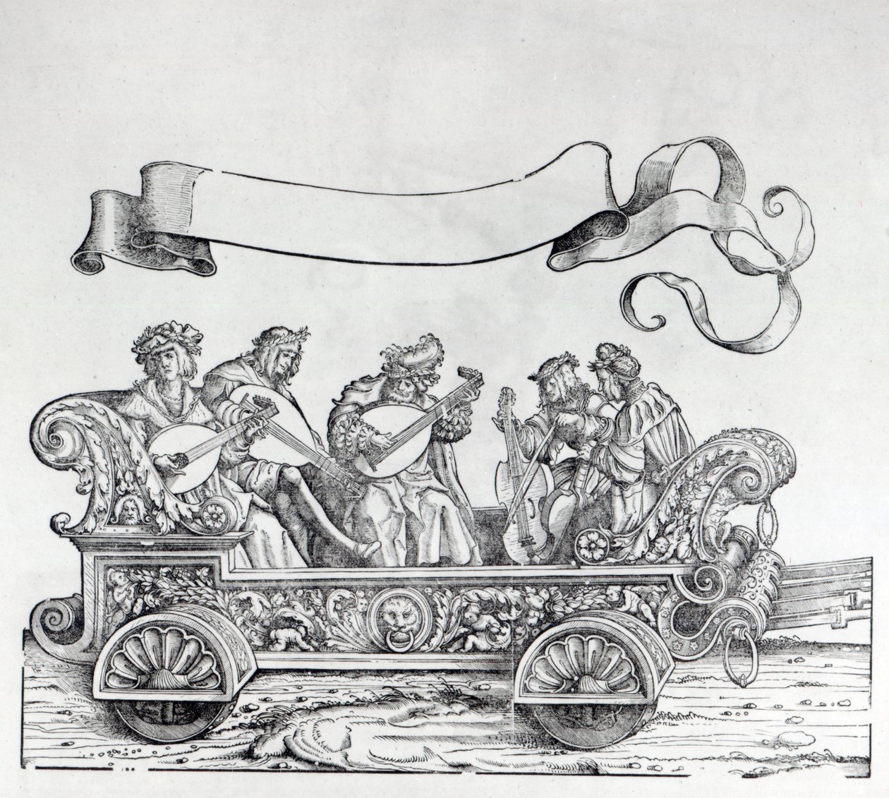Scène uit Maximiliaans triomftocht, c.1516-18 door Hans Burgkmair