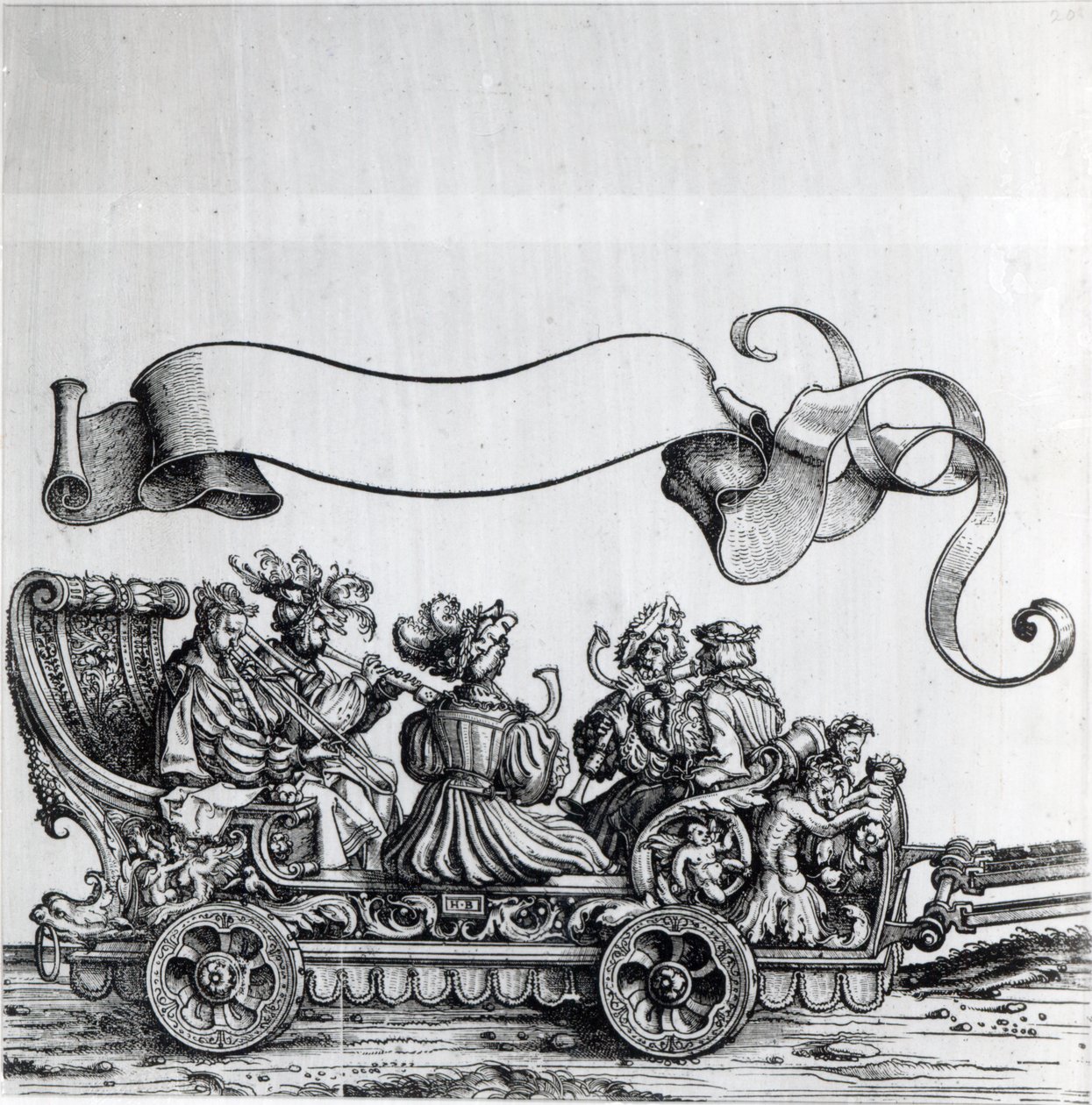Scène uit Maximiliaans Triomftocht, c.1516-18 door Hans Burgkmair