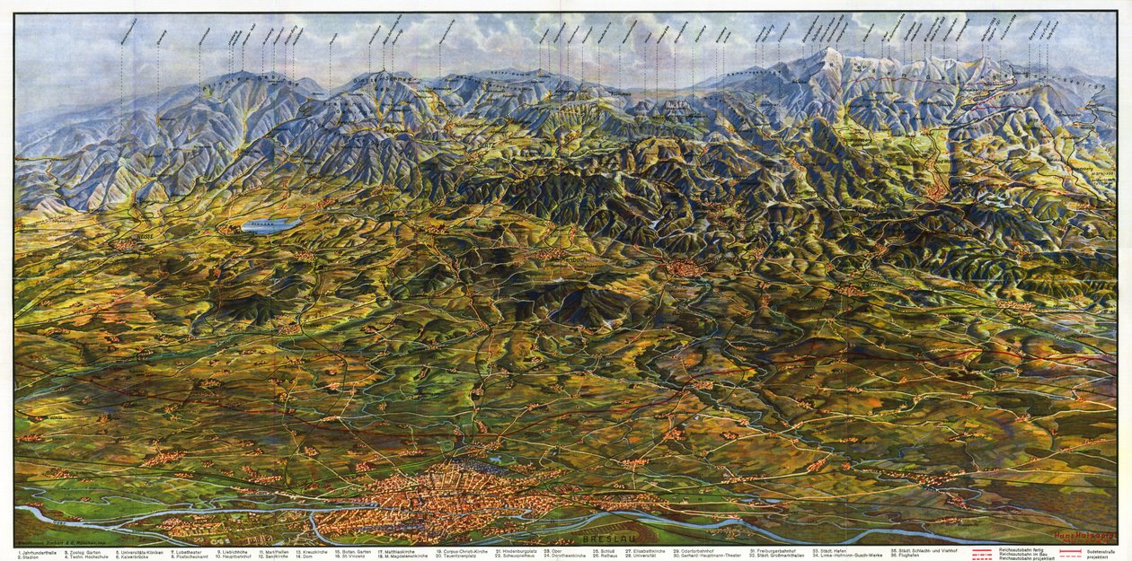 Panorama van Neder-Silezië en Sudeten door Hans Holzapfel
