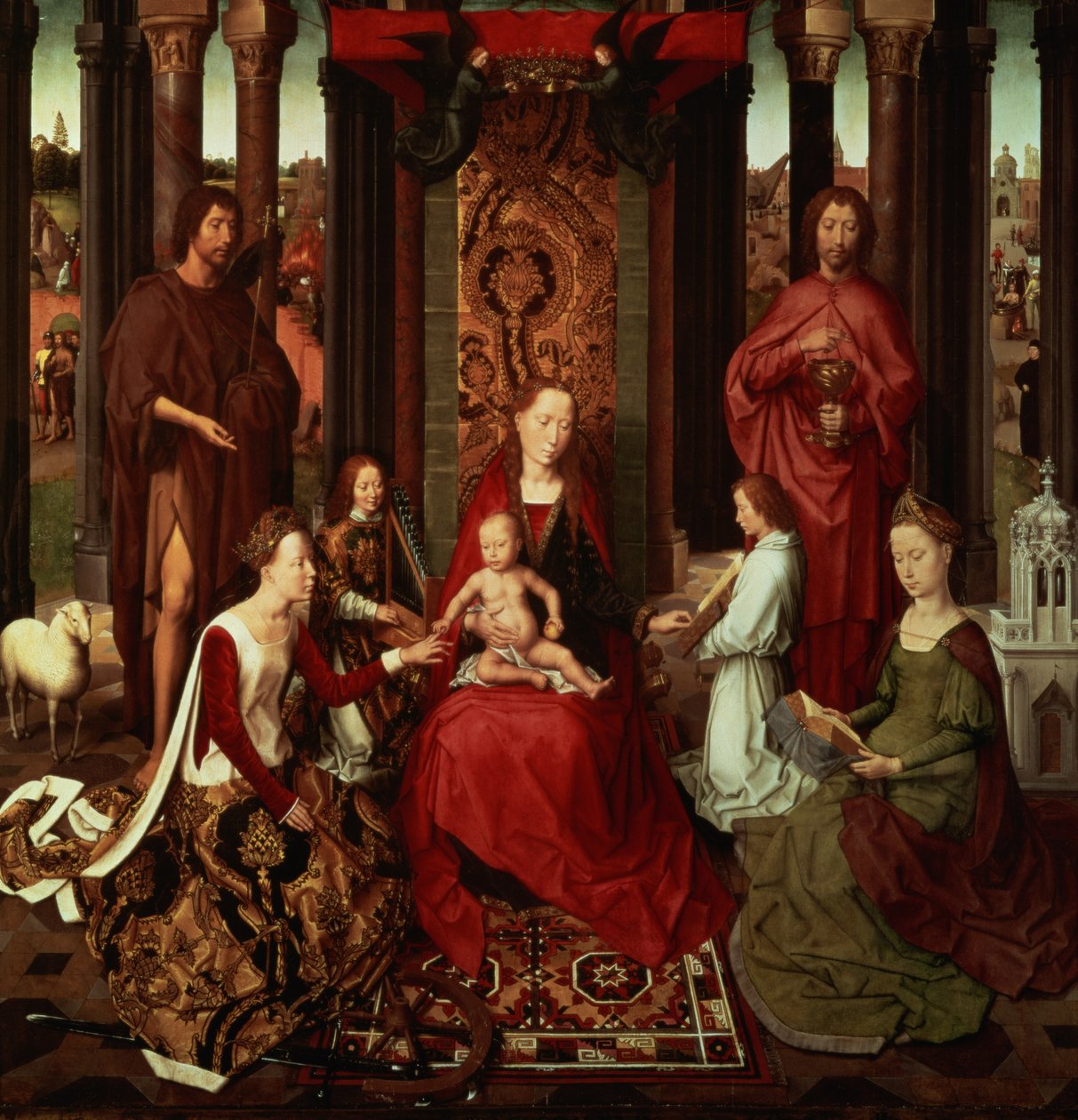 Mystieke Huwelijk van St. Catharina en Andere Heiligen door Hans Memling