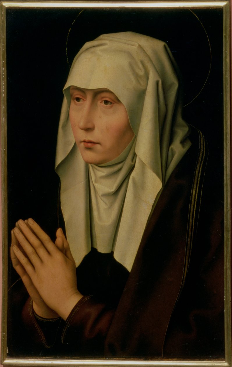 De rouwende Maagd (paneel) door Hans Memling