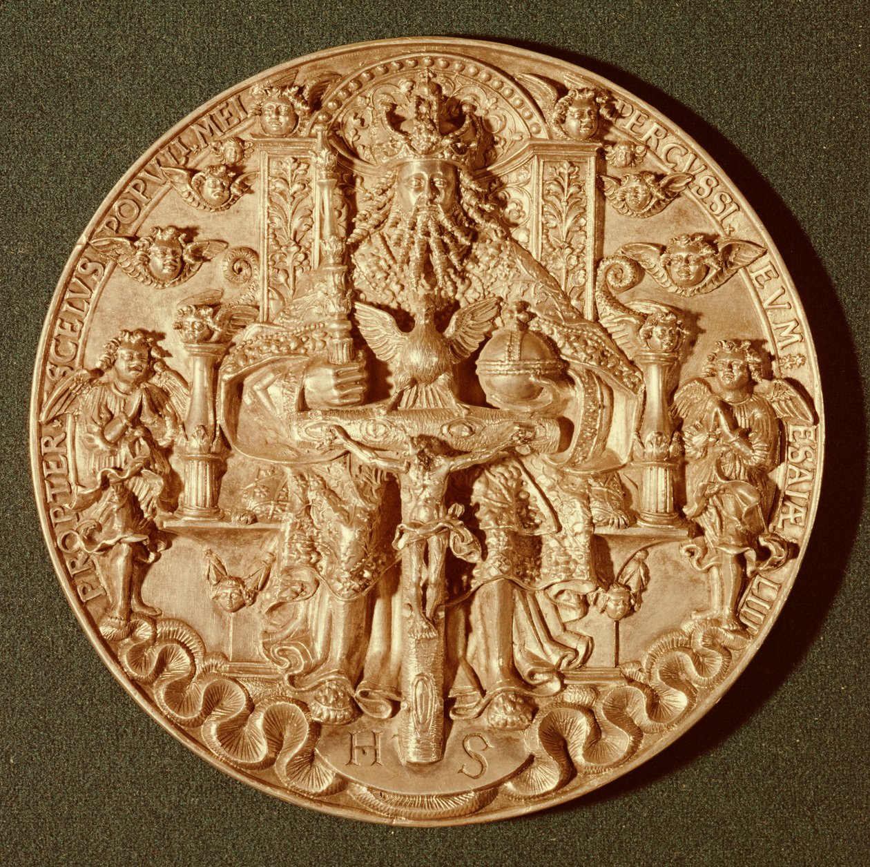 Trinity medaille, hergieting van het origineel gemaakt in 1544 nu in Domschatz, Trier door Hans Reinhart