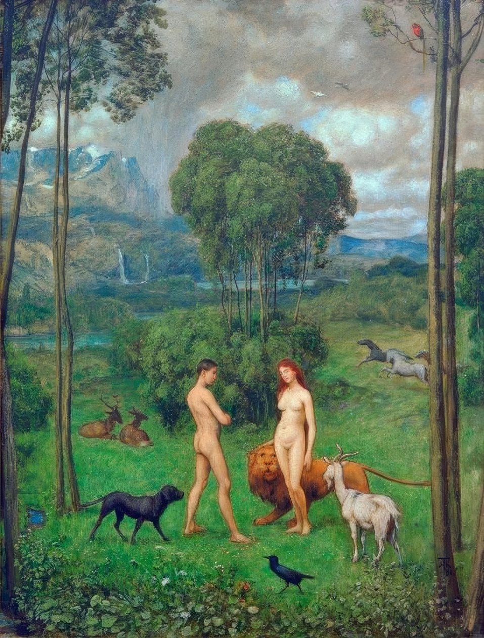 In het paradijs door Hans Thoma
