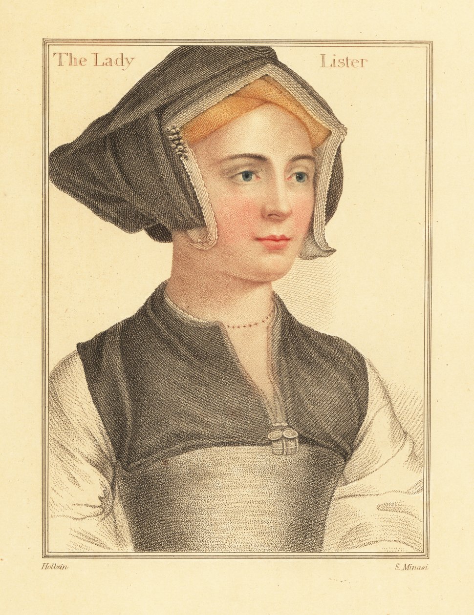 Isabel Shirley, vrouw van Engelse opperrechter Sir Richard Lyster, 1812 (gravure) door Hans (after) Holbein the Younger