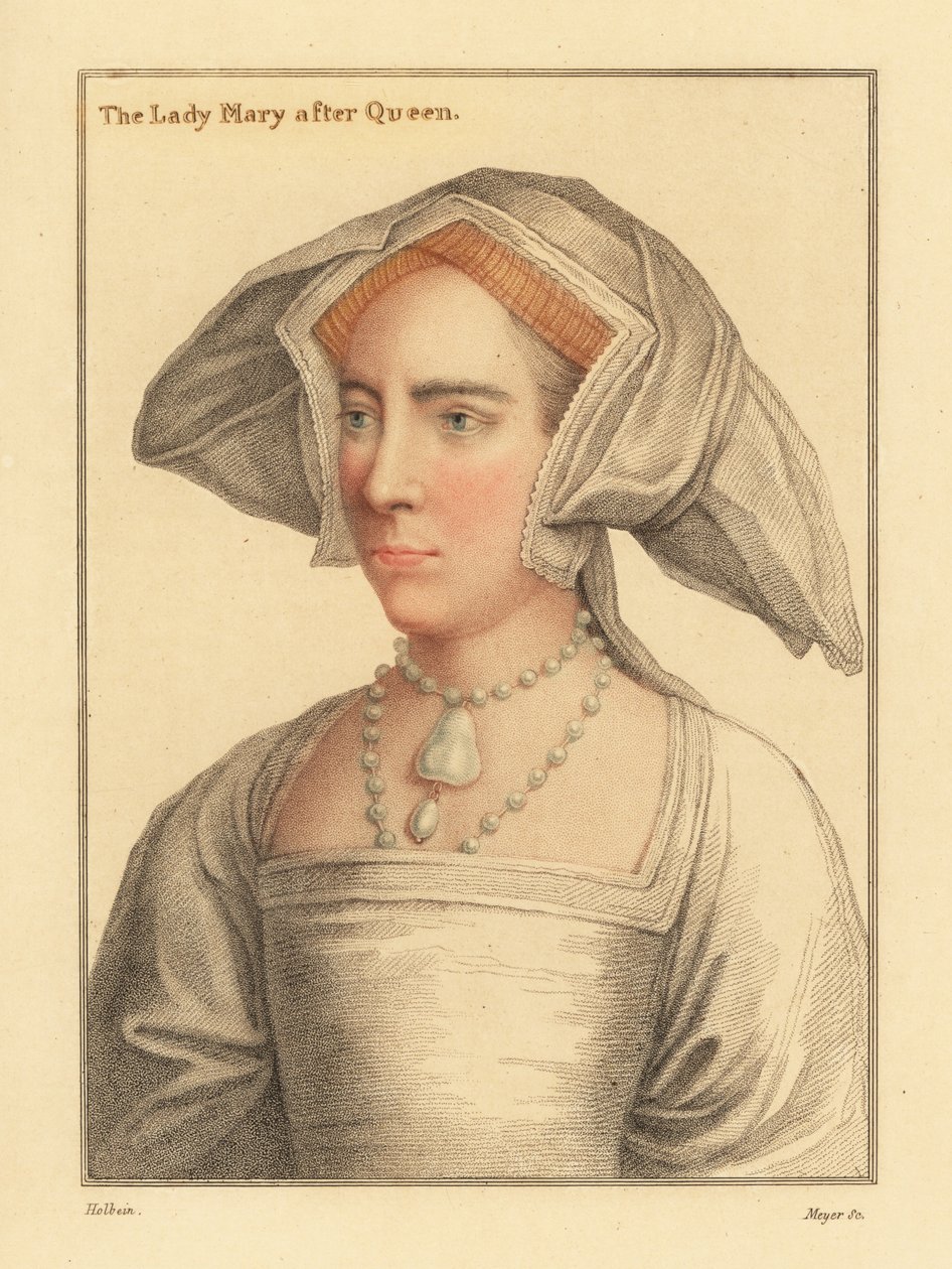 Lady Mary, dochter van koning Hendrik VIII., 1812 (gravure) door Hans (after) Holbein the Younger