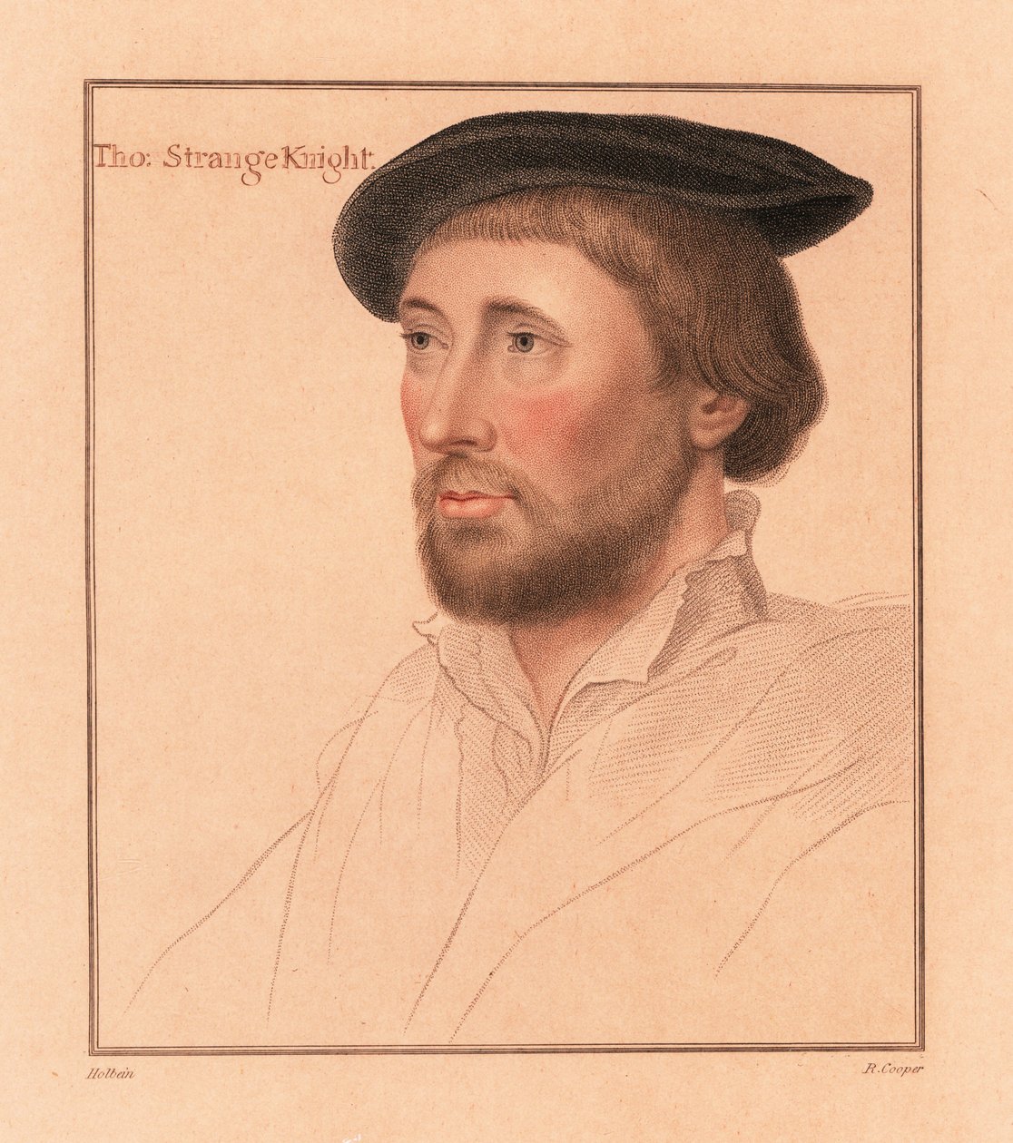 Sir Thomas le Strange van Hunstanton, Hoge Sheriff van Norfolk.,1812 (gravure) door Hans (after) Holbein the Younger