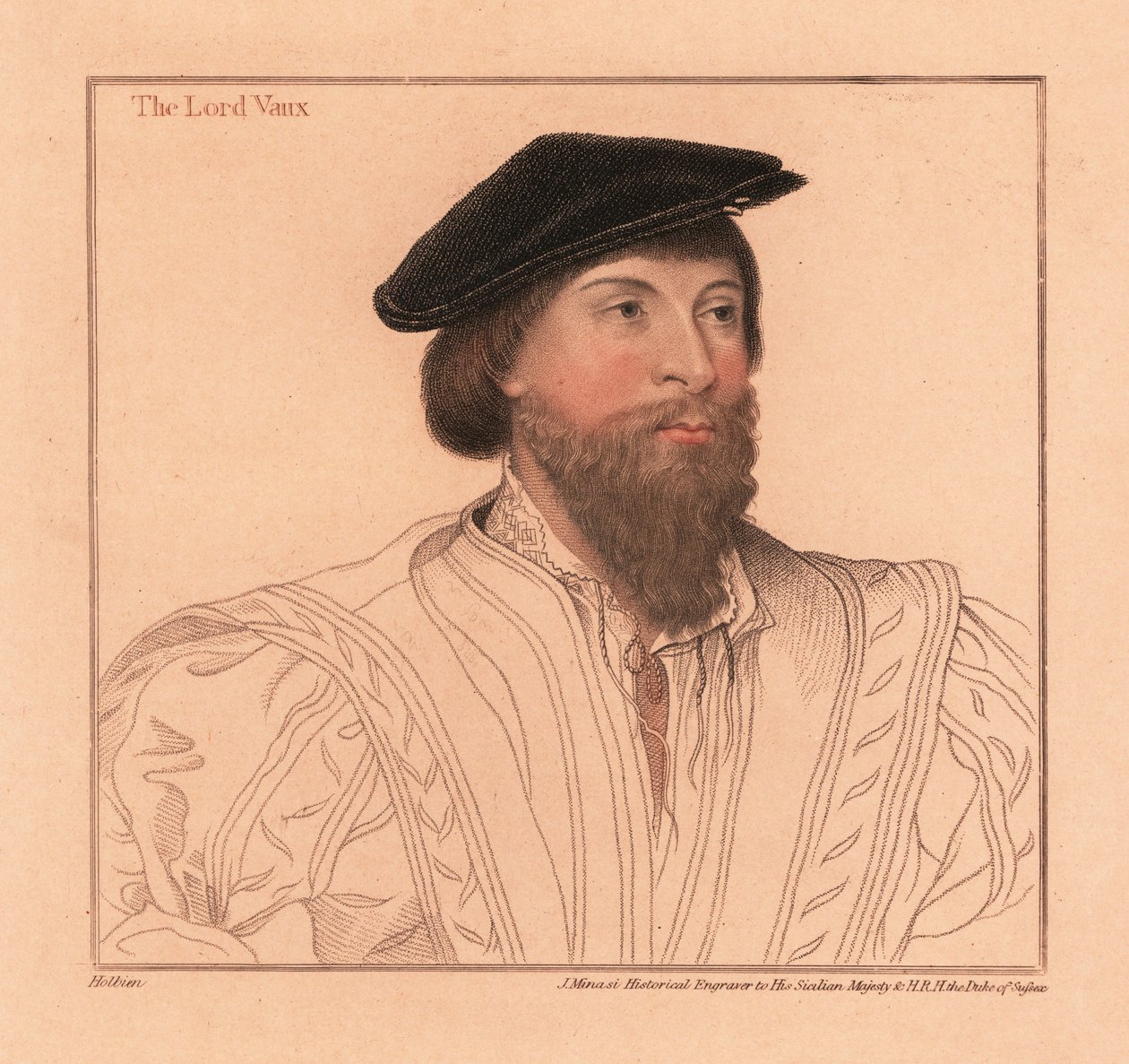 Thomas Vaux, Engelse dichter en edelman, 1812 (gravure) door Hans (after) Holbein the Younger