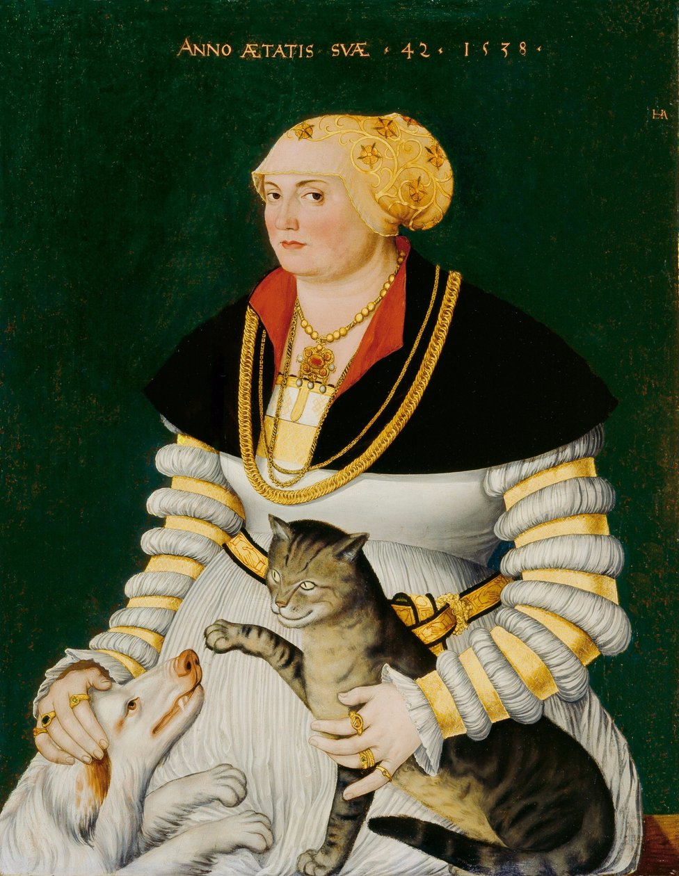Duits: Bildnis der Cleophea Krieg von Bellikon / Portret van Cleophea Holzhalb, née Krieg von Bellikon Portret van Cleophea Krieg von Bellikon door Hans Asper
