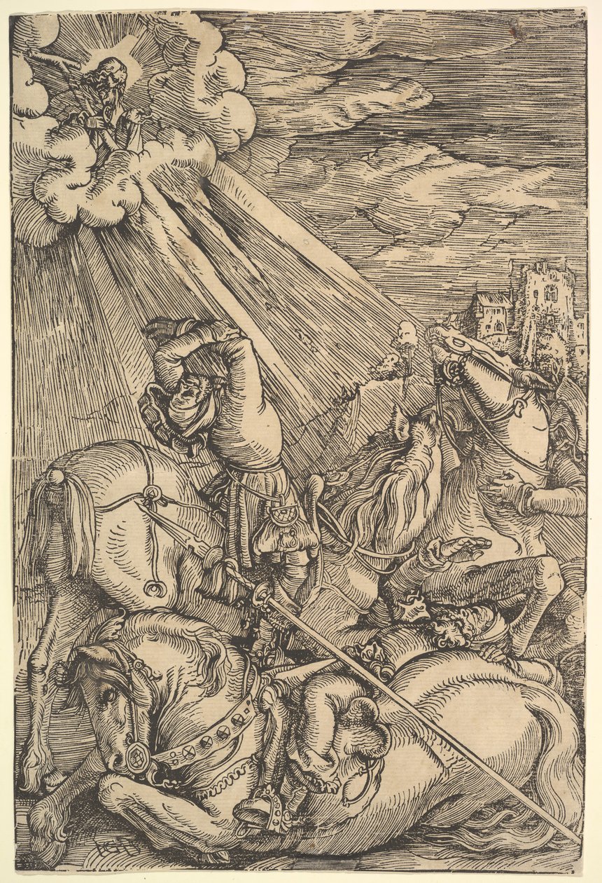 Bekering van Paulus door Hans Baldung