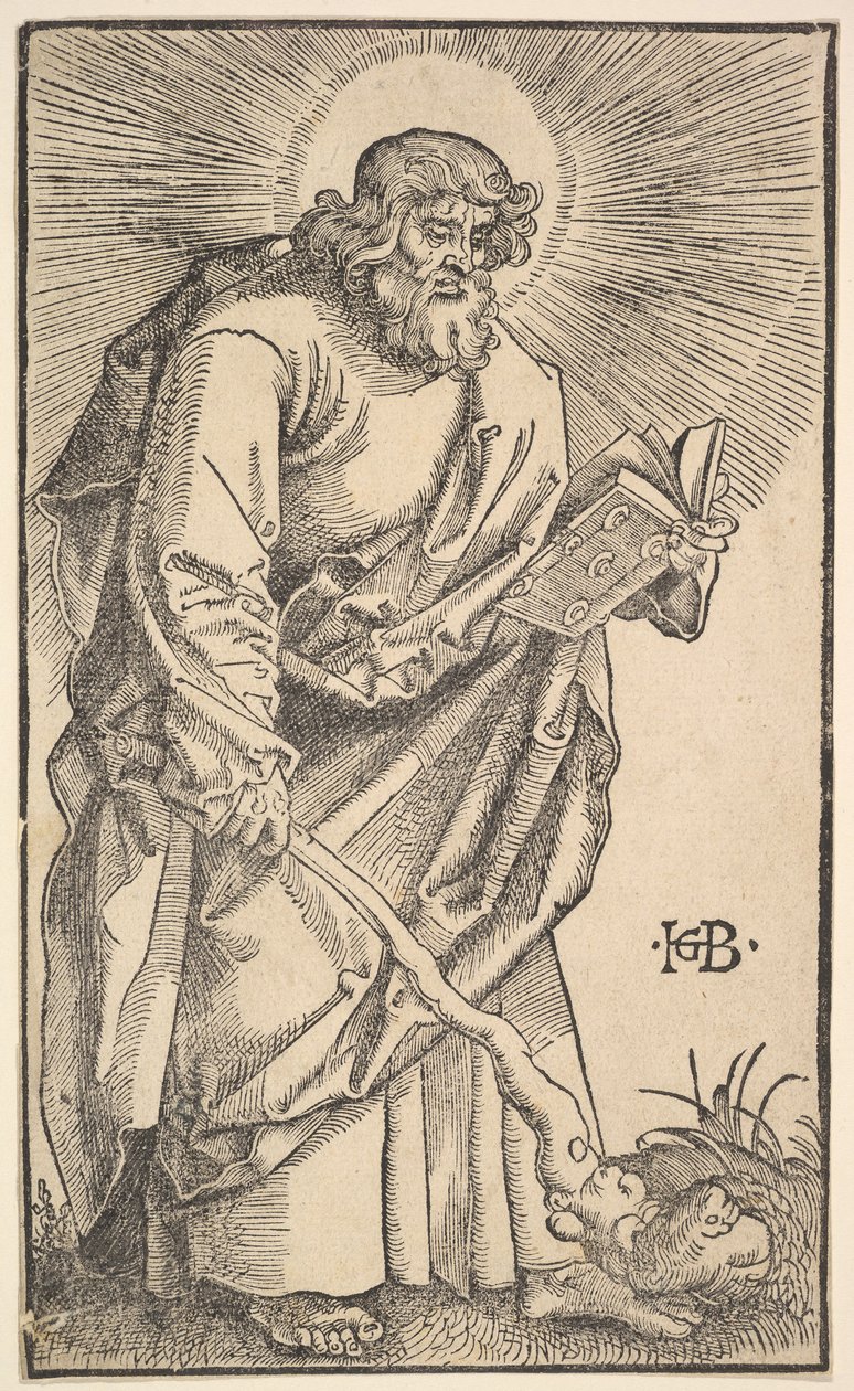 St. Judas Thaddaeus uit Christus en de Apostelen, 1519 door Hans Baldung