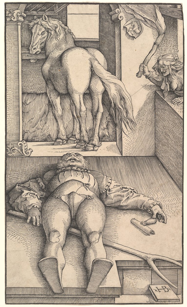 De betoverde bruidegom, ca. 1544 door Hans Baldung