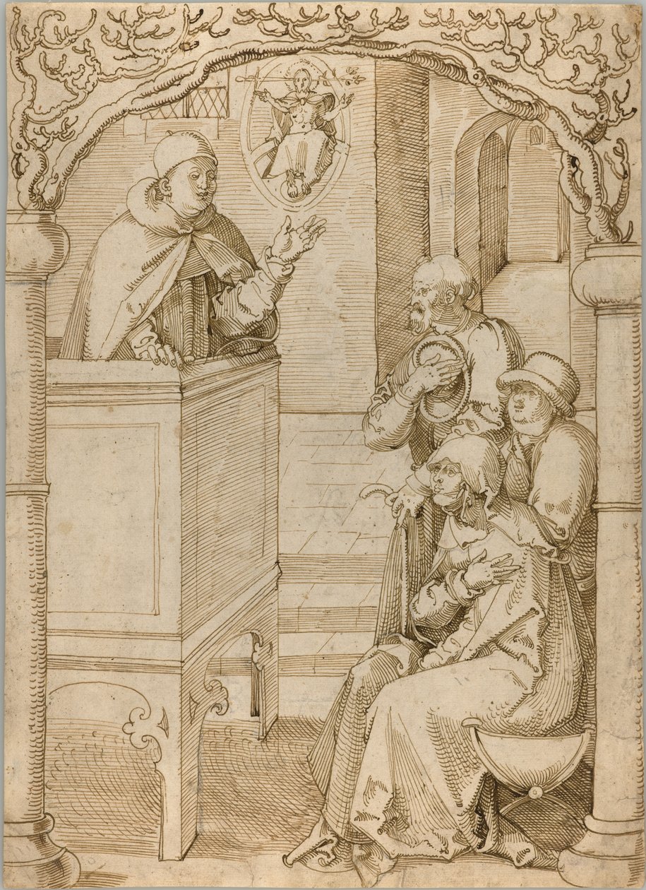 Een monnik preekt door Hans Baldung Grien
