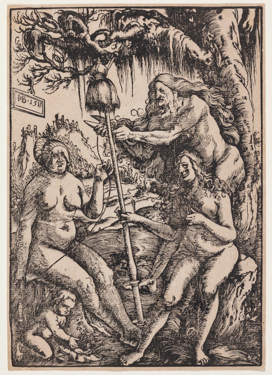 De drie schikgodinnen Lachesis, Atropos en Clotho door Hans Baldung Grien