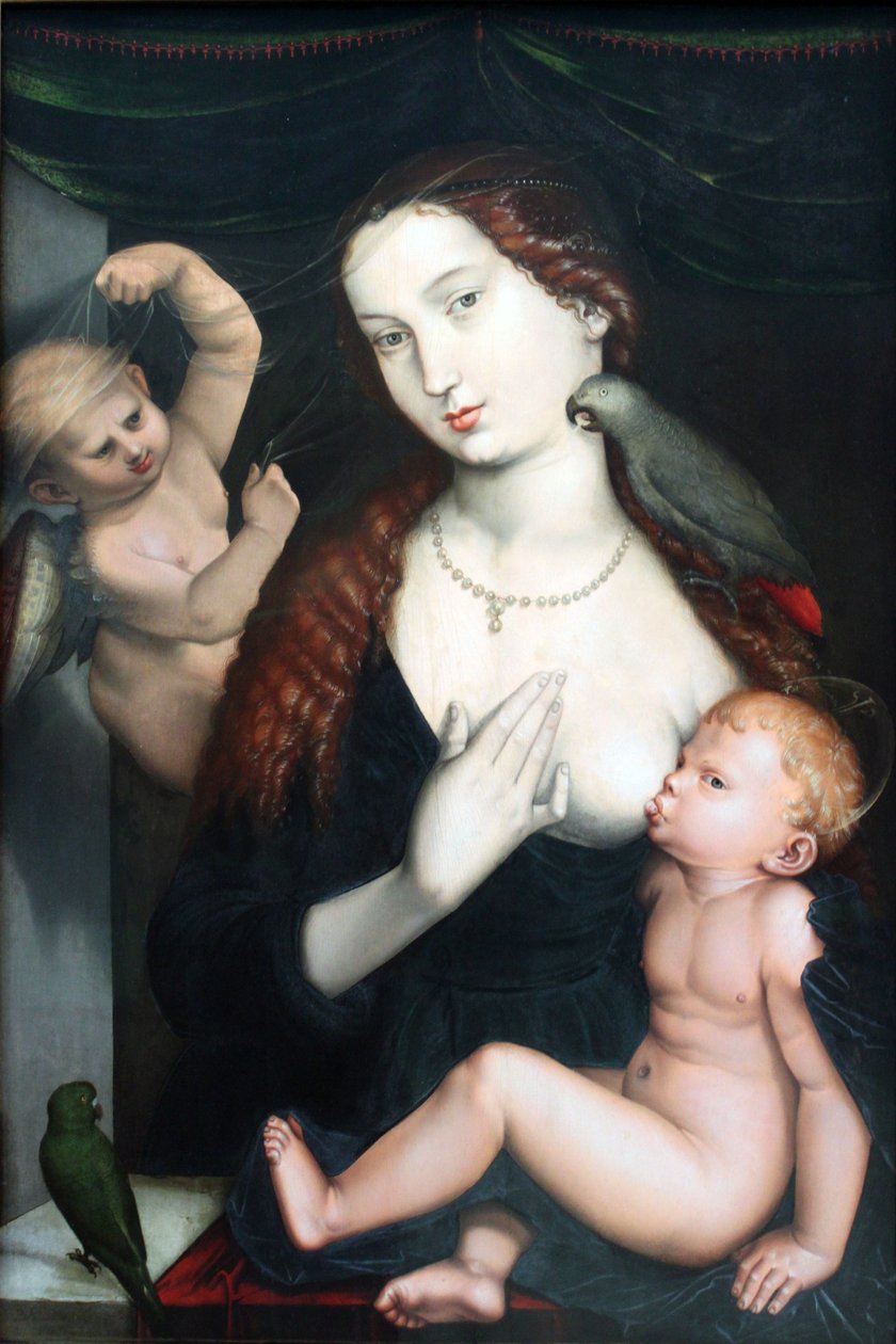 De Madonna met de papegaaien door Hans Baldung Grien