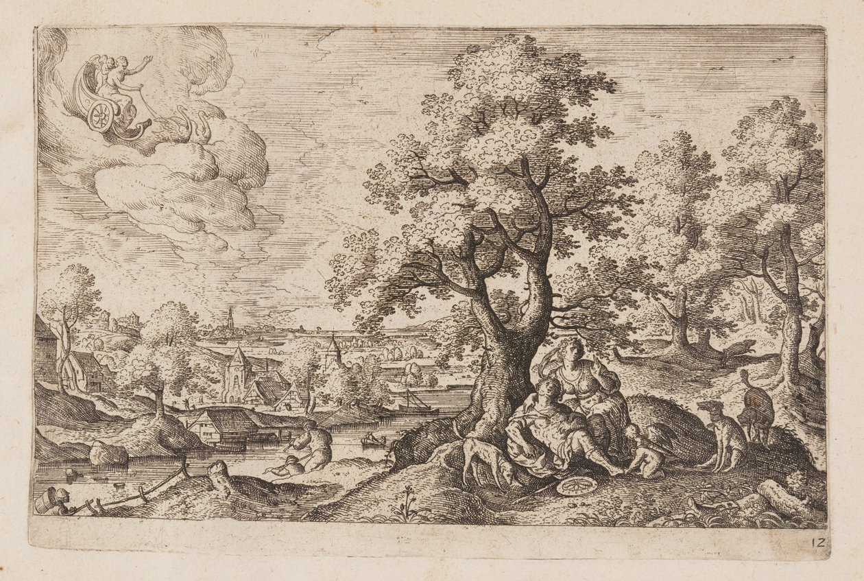 Plaat 12, uit Landschappen met scènes uit het Oude en Nieuwe Testament en Ovidius