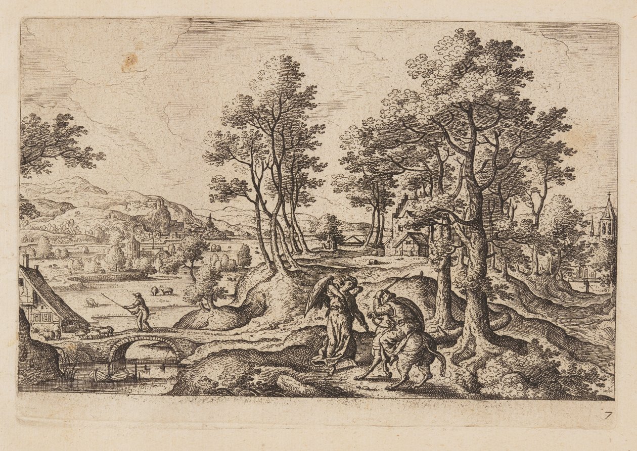 Plaat 7, uit Landschappen met scènes uit het Oude en Nieuwe Testament en Ovidius